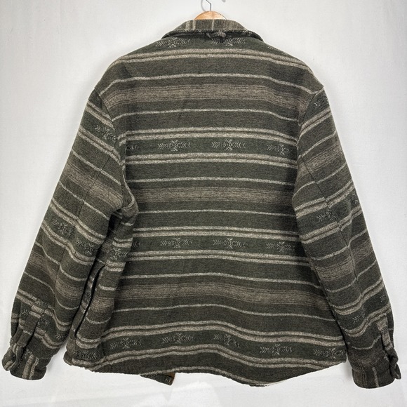 Jachs New York Men's Wool Blend Sherpa Lined Shirt Jacket (Green, XL) - Picture 9 of 9